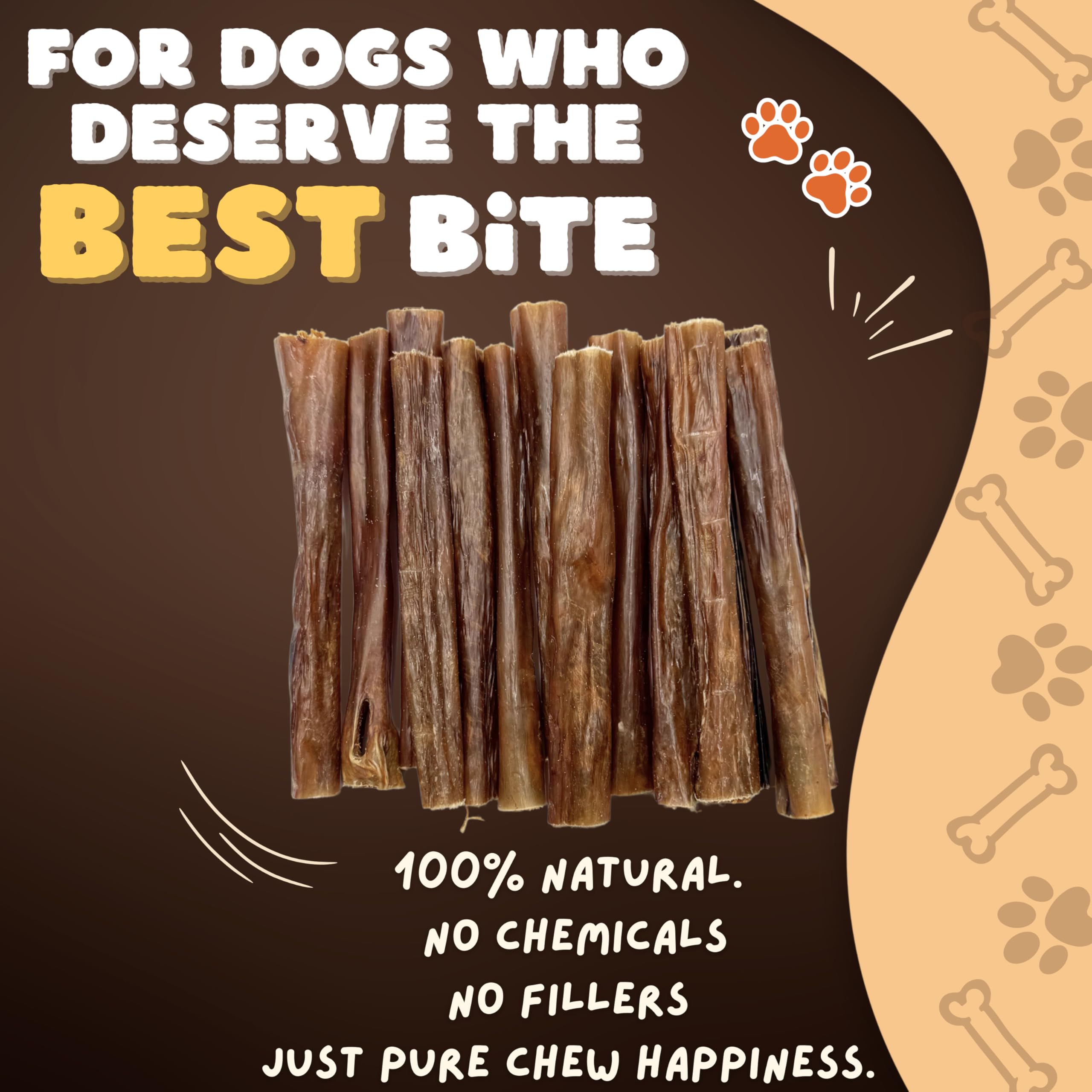 Woofley's Esophagus Stick close-up bite showing chewy texture and appeal.