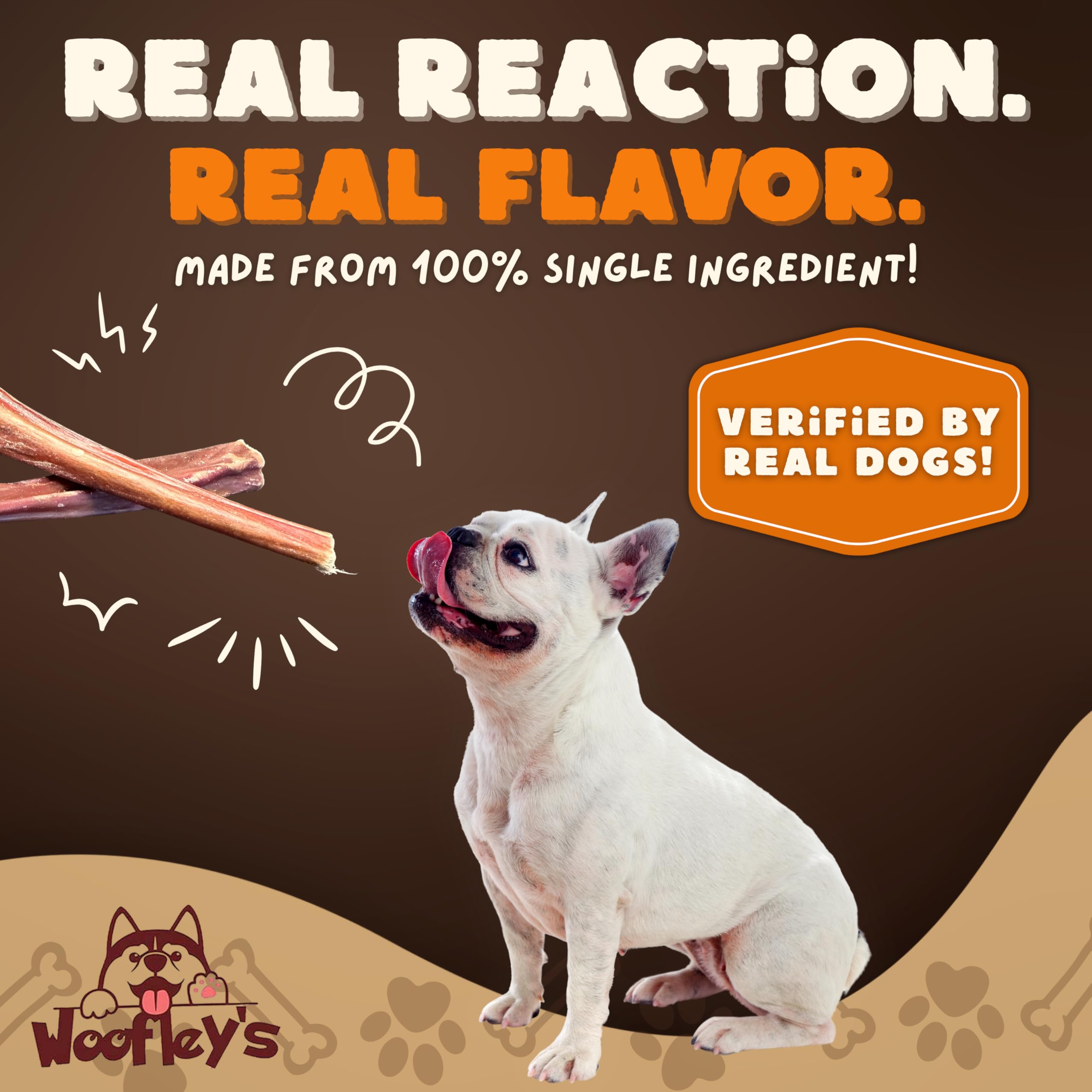 Woofley's Esophagus Stick on a clean surface highlights natural ingredients.
