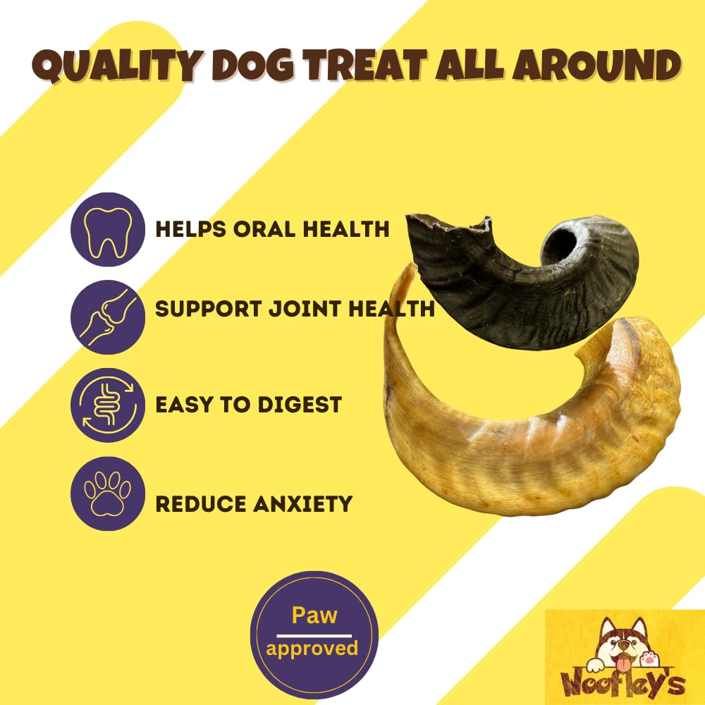 Woofley's Lamb Horn closeup texture reveals natural surface for extended chewing.