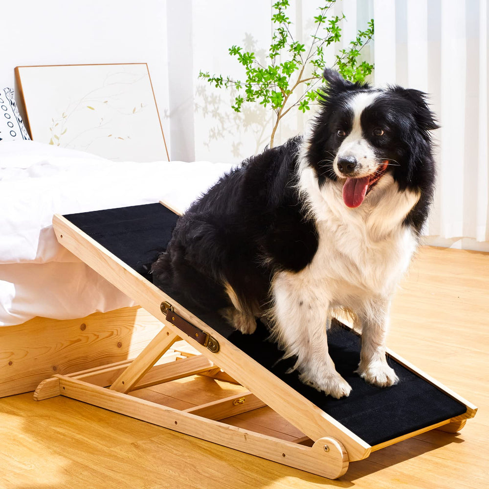 Woohoo Lab dog ramp anti-slip rubber surface offers secure grip for pets.