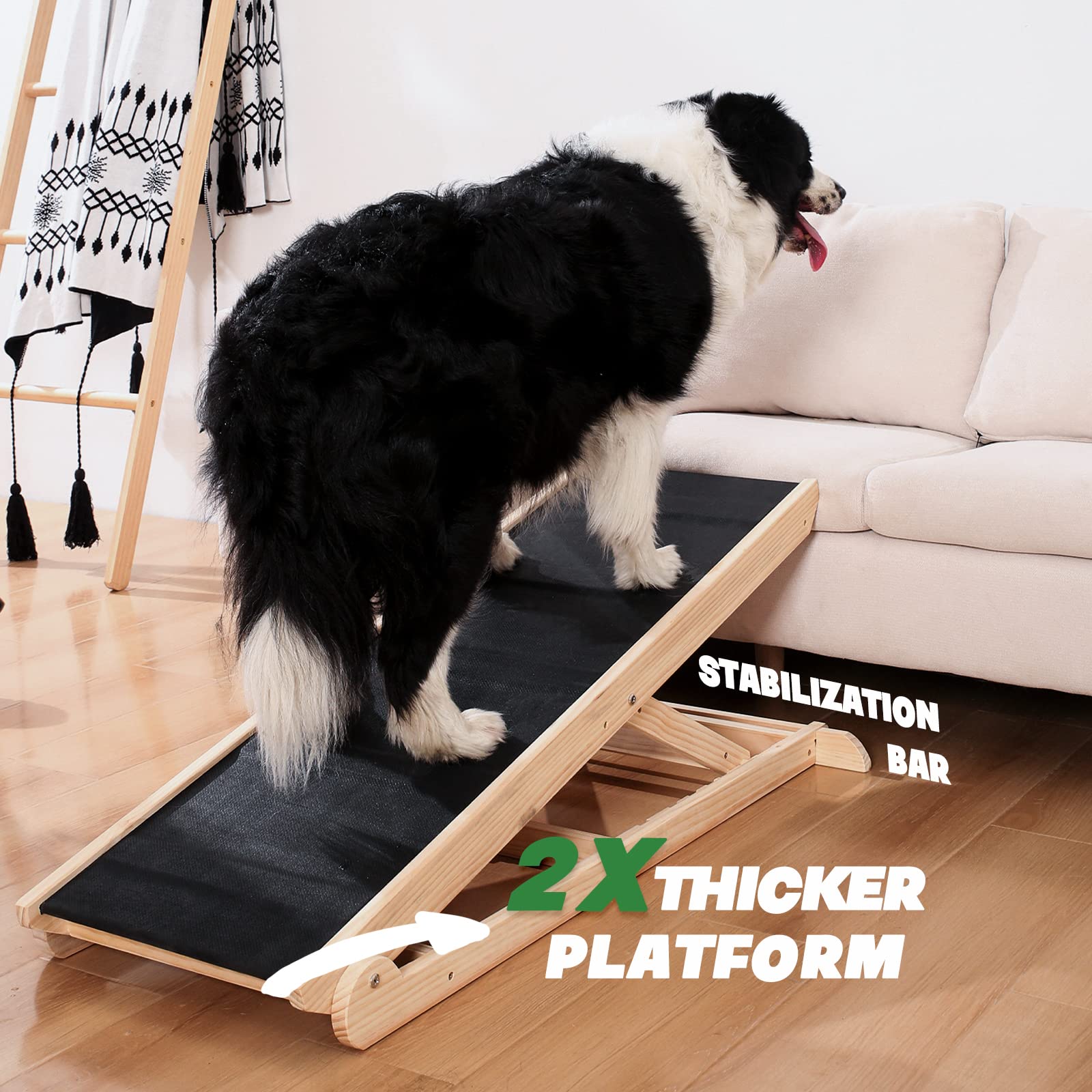 Woohoo Lab dog ramp collapsible design with carry handle for easy transport.