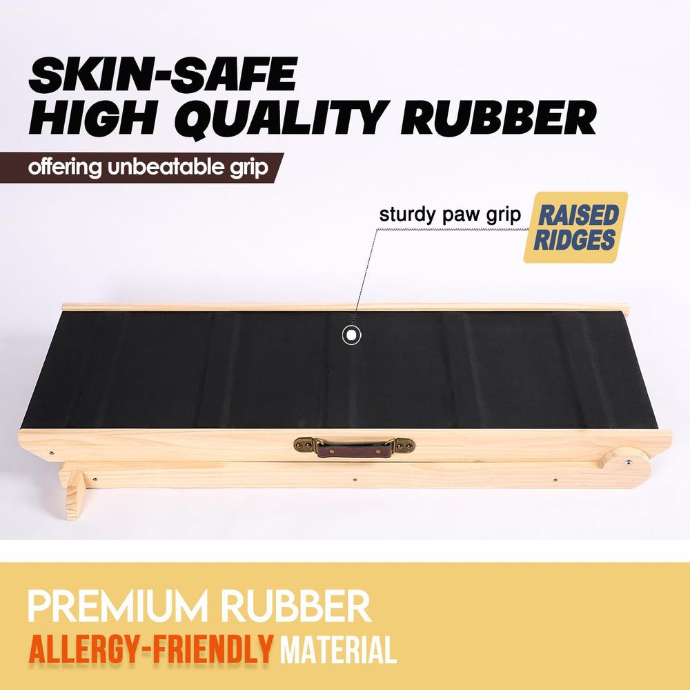 Woohoo Lab dog ramp solid wood construction ensures durable daily use.