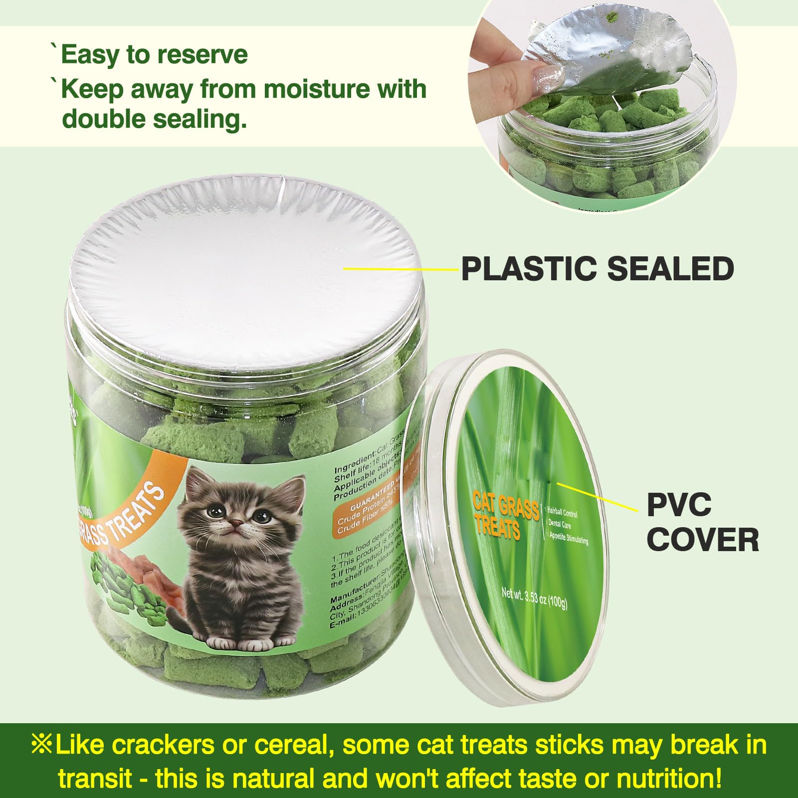 WootPet desiccant packet and seal preserve freshness and crunch