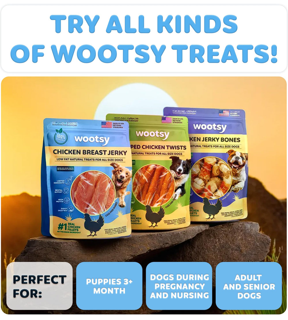 Wootsy Chicken Jerky natural ingredients highlight high-quality, USA-standard production.