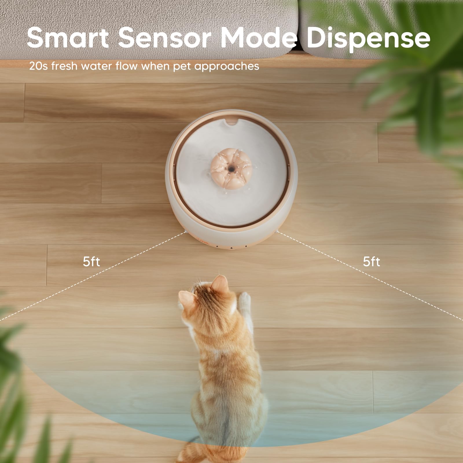 WOPET 3L capacity reservoir keeps pets hydrated