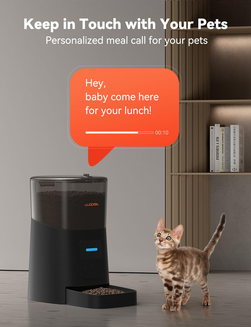 WOPET feeder app sharing and alerts keep the whole family informed.