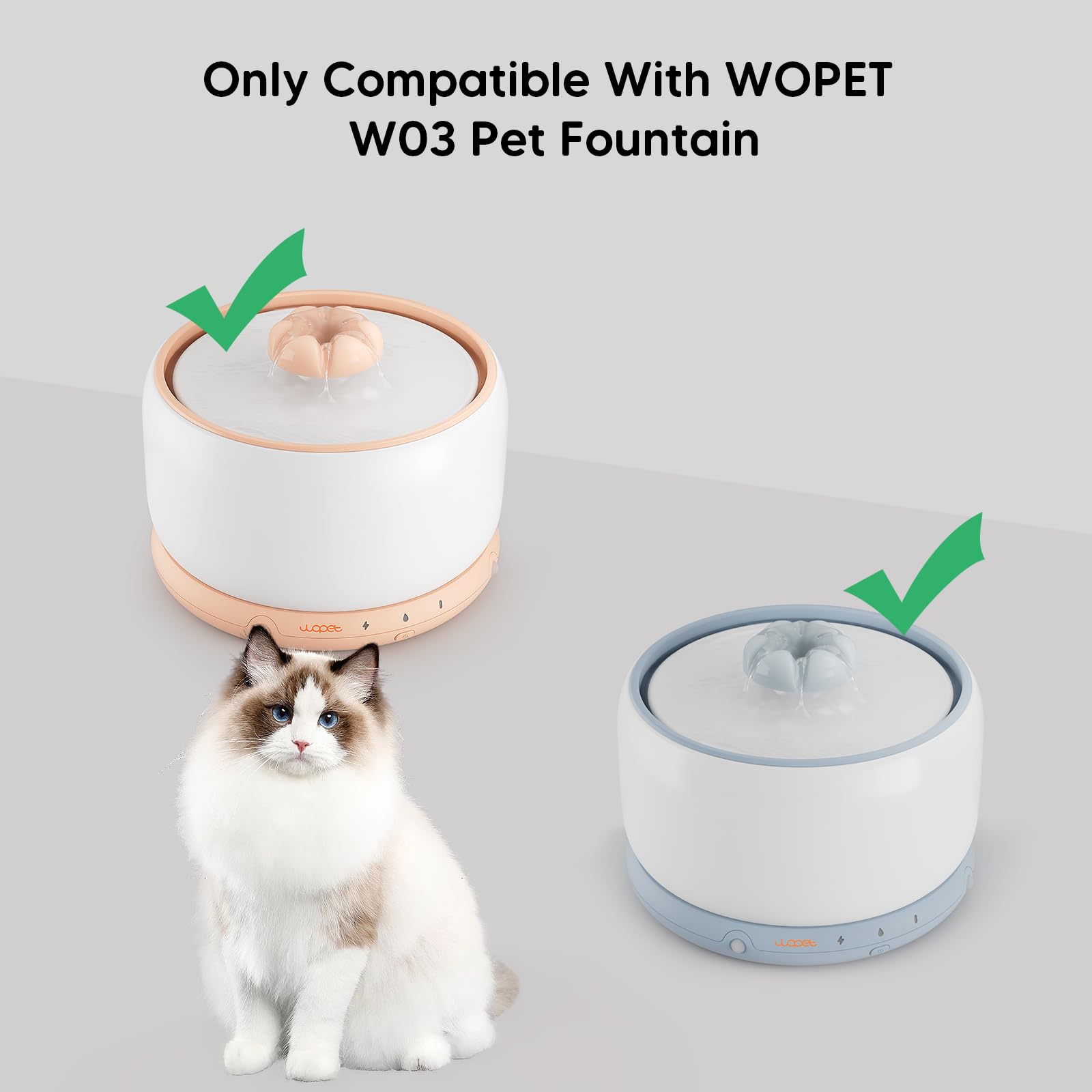 WOPET rinse-before-use instruction ensures safe, pure-tasting fountain water