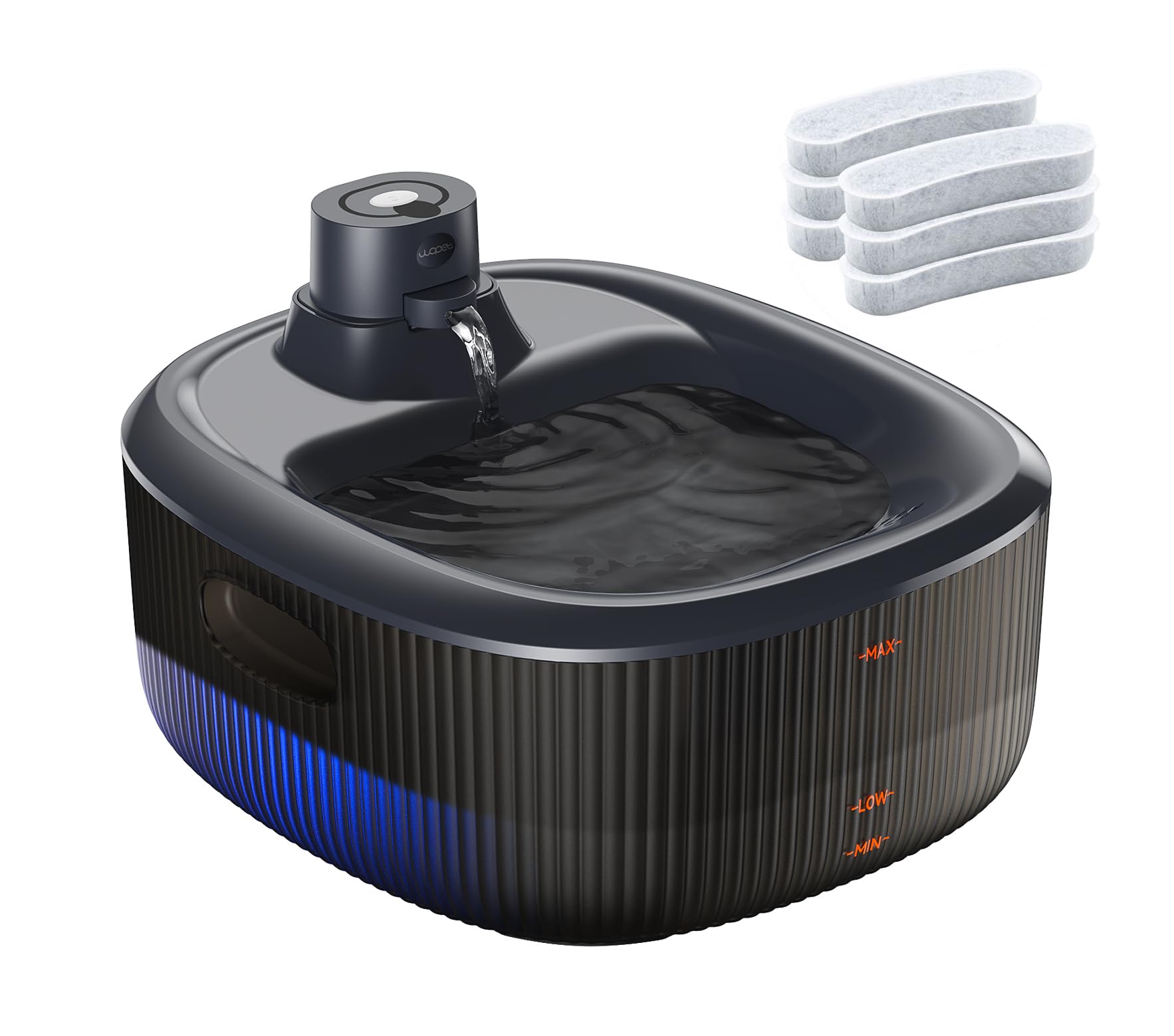 WOPET wireless dog fountain with 6L capacity for fewer refills.