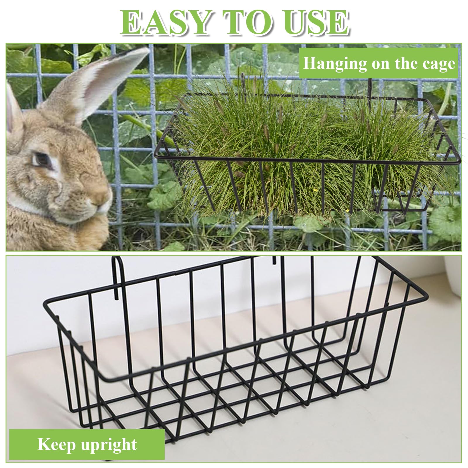 WOPPLXY hollow mesh design prevents hay spill and keeps cage tidy.