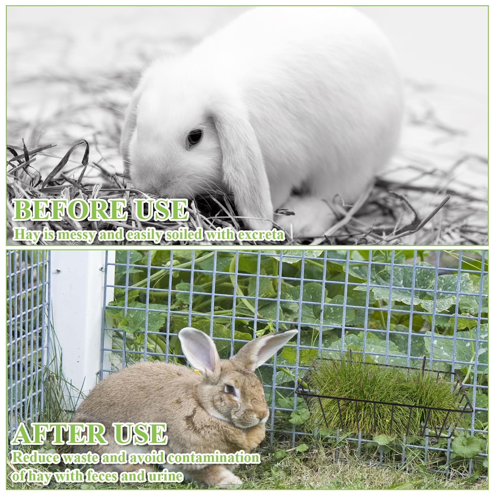 WOPPLXY small-animal compatible hay feeder suits rabbits, guinea pigs, and more.