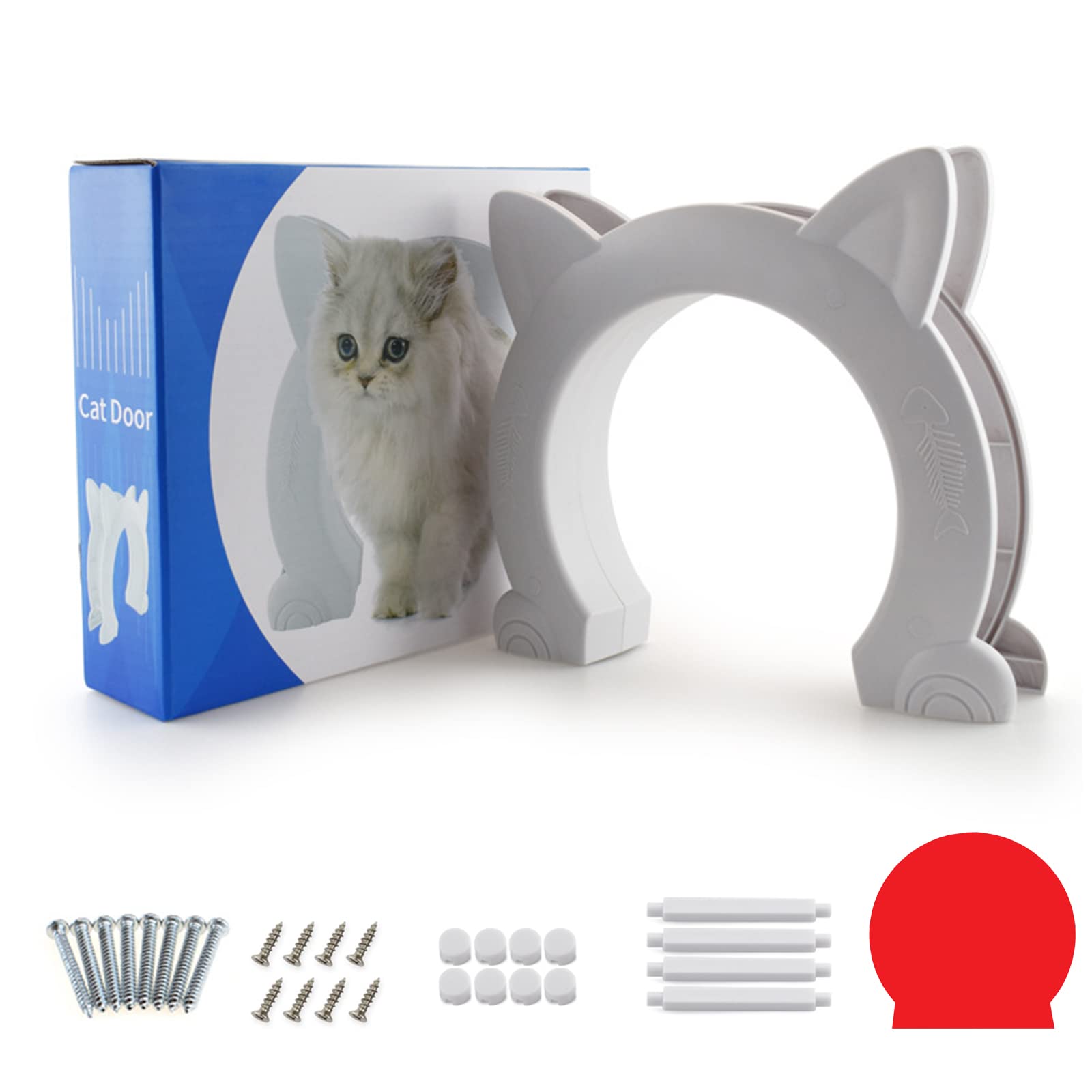 Wordcam Large Cat Door side angle, secure fit for interior doors.