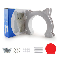 Wordcam Large Cat Door side angle, secure fit for interior doors.