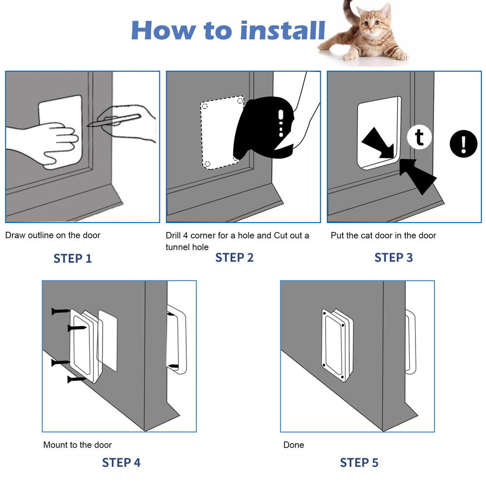 Wordcam X-Large cat door suitable for interior and exterior doors.