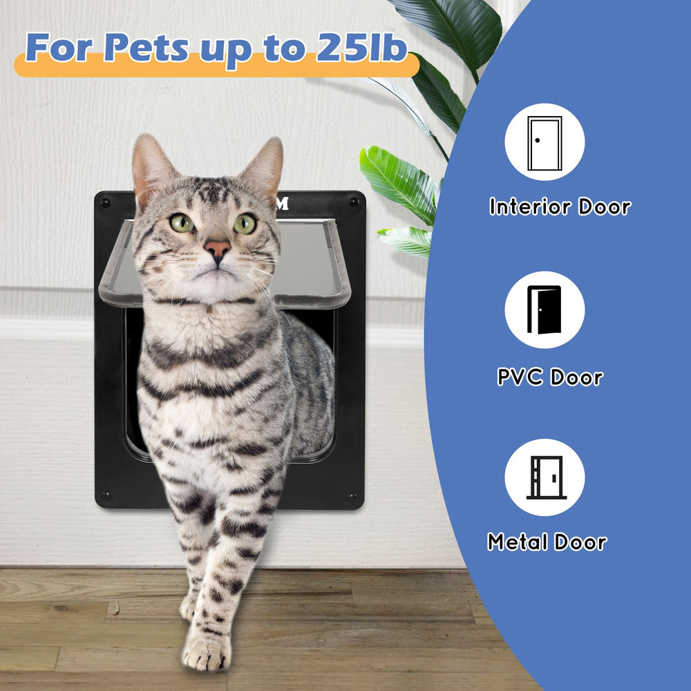 Wordcam X-Large Cat Door 4-way locking knob closeup demonstrates flexible access control.