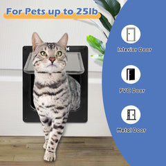 Wordcam X-Large Cat Door 4-way locking knob closeup demonstrates flexible access control.