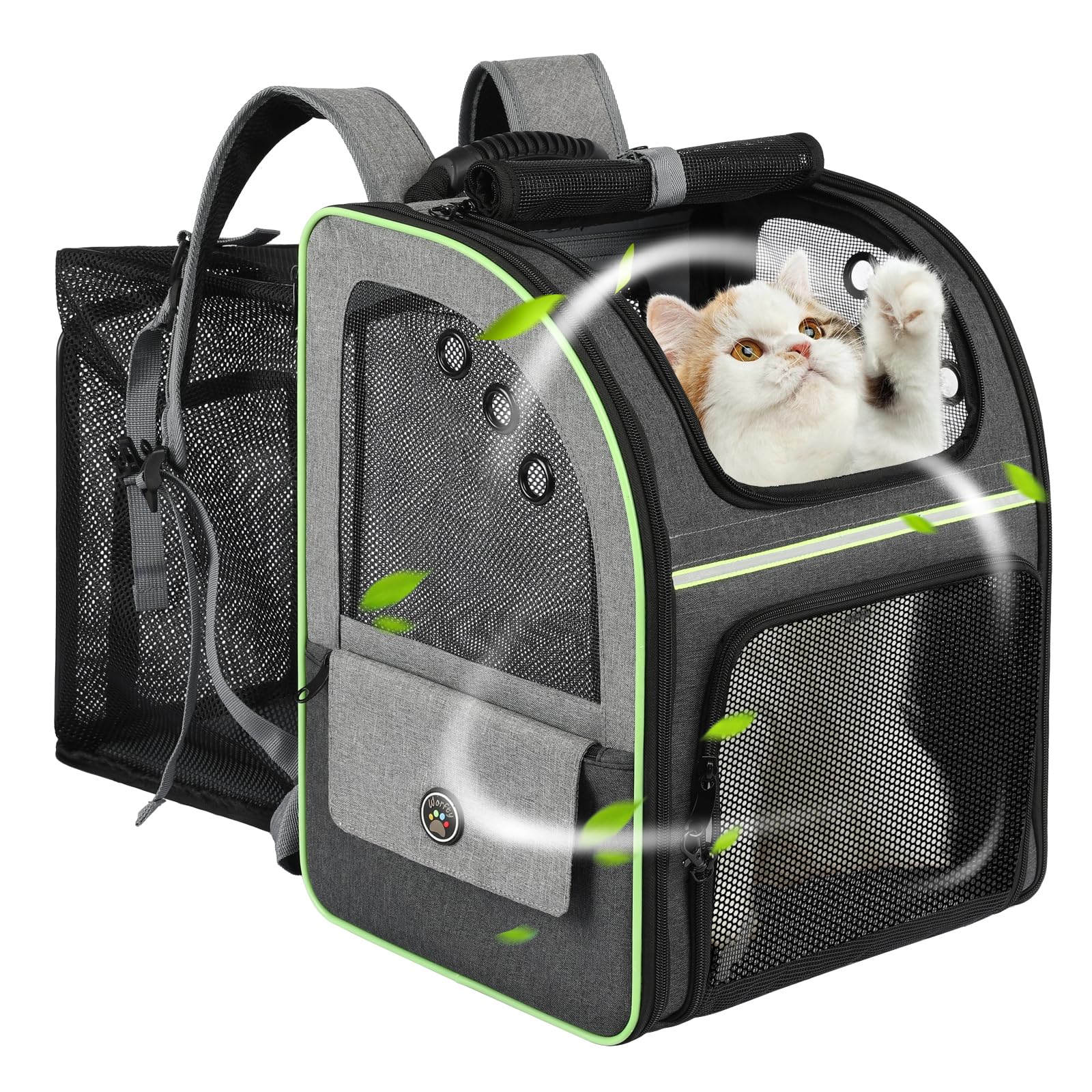 Worfty cat carrier backpack with reinforced frame for stable travel