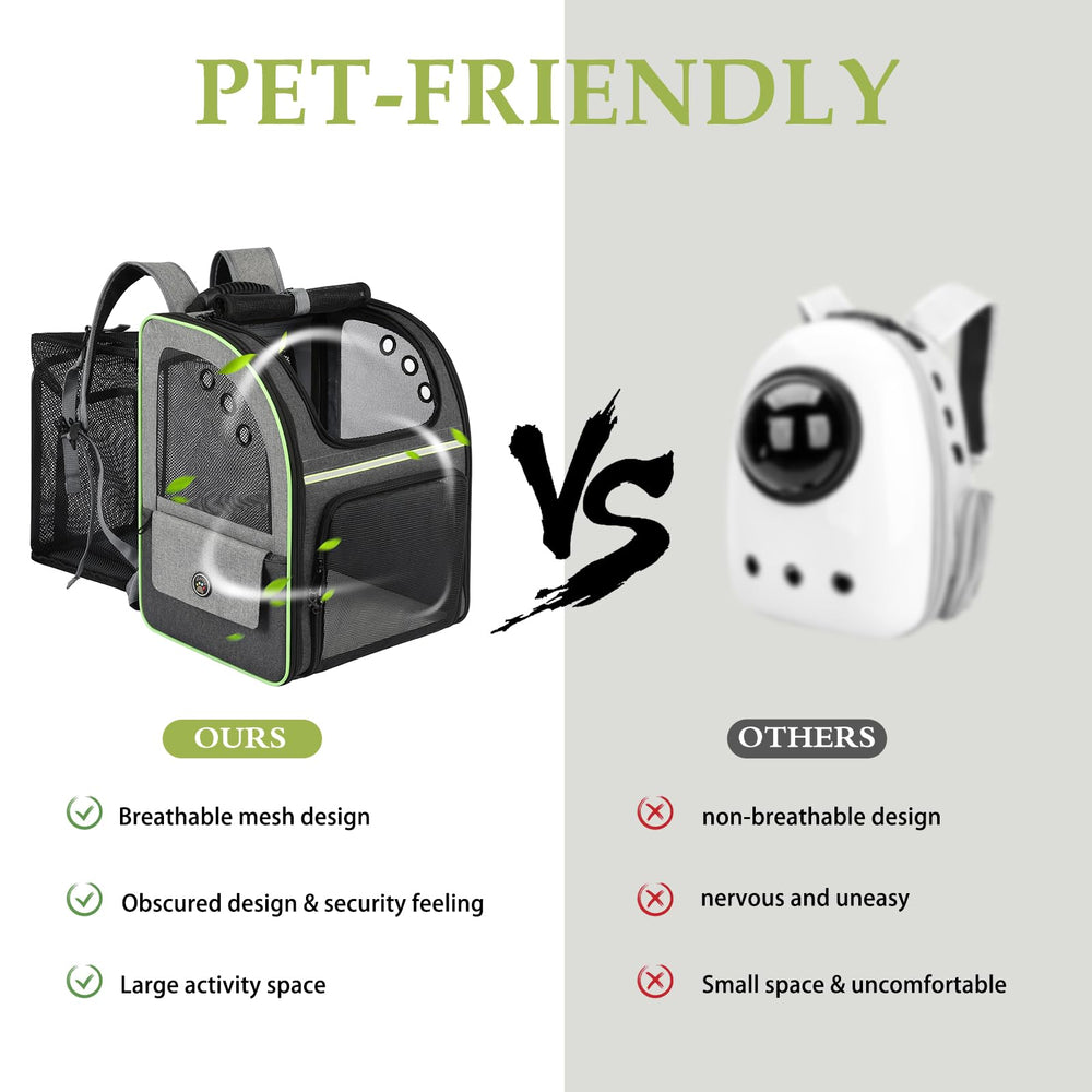 Worfty soft-sided carrier with breathable mesh panels for ventilation