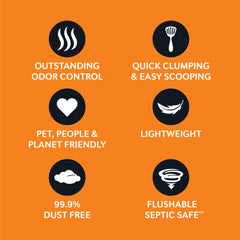 World's Best Cat Litter dust-free formula minimizes airborne dust.