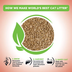 World's Best Cat Litter in a box demonstrates quick clumping action.