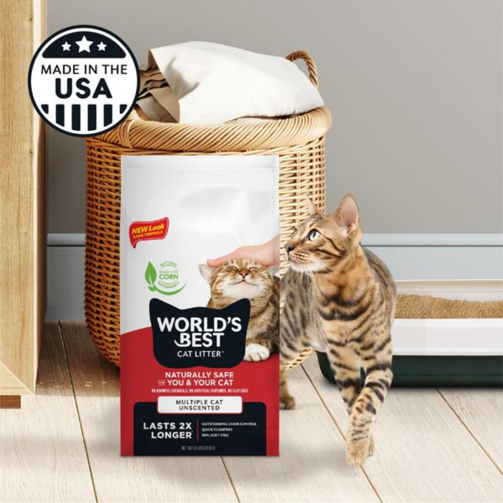 World's Best Cat Litter flushable formula supports simple cleanup.