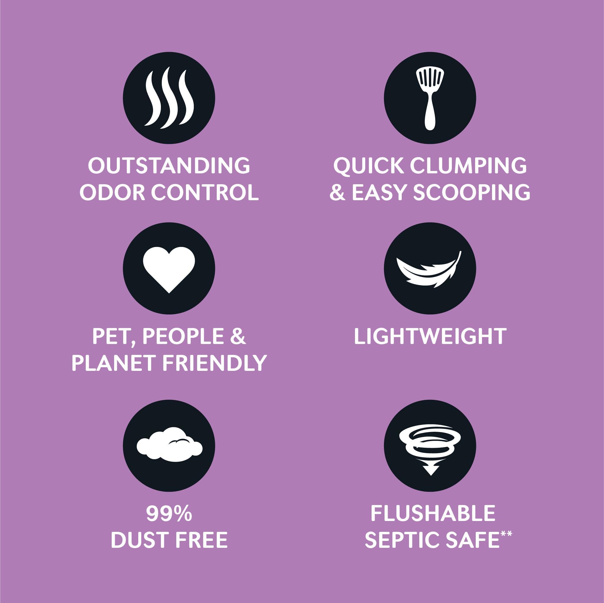 World's Best Cat Litter quick clumping action demonstrates easy scoop