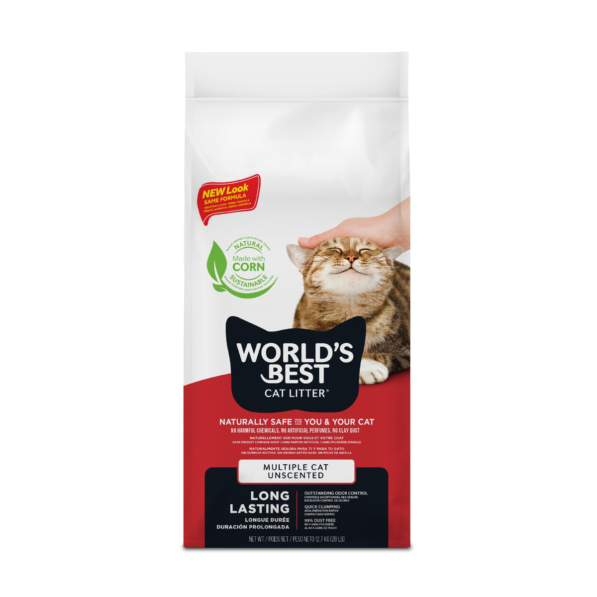 World's Best Cat Litter scoopable multi-cat clumping formula for easy cleanup