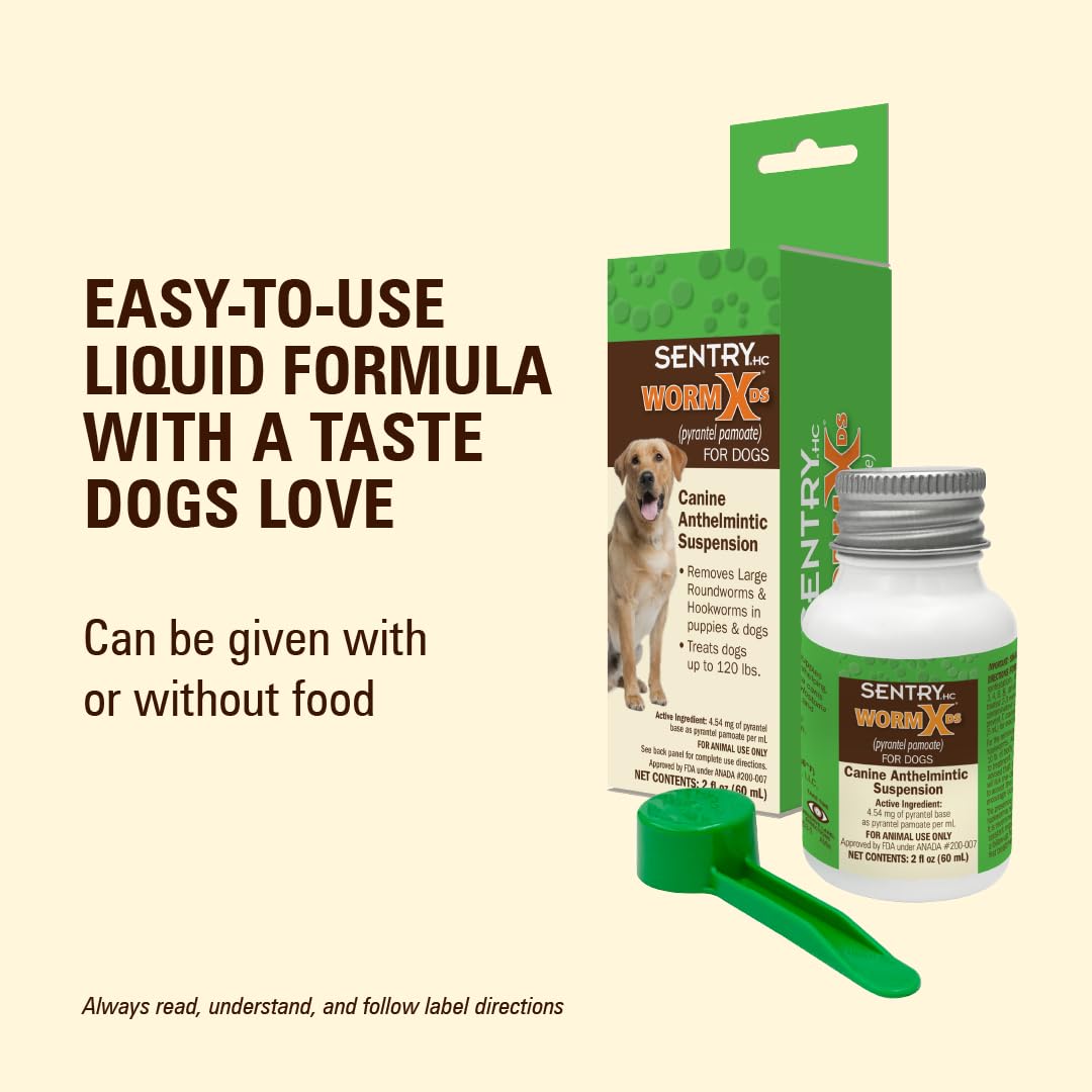 WORM X PLUS 7-way broad-spectrum wormer targets common canine parasites.