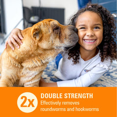 WORM X PLUS label highlights pyrantel pamoate and broad parasite coverage.