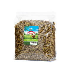 WORMSKING BSF larvae in bag front view, calcium-rich poultry snack