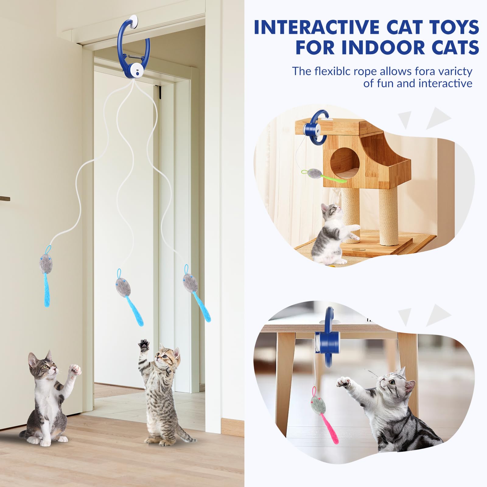 Wortade cat toy with automatic 15-minute play mode keeps cats engaged.