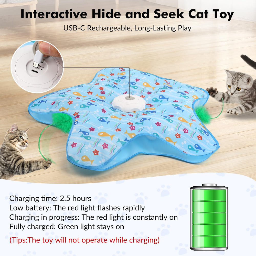 Wortade rechargeable cat toy with USB charging supports ongoing indoor play