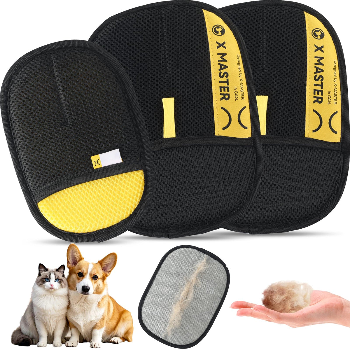 Wortade pet hair removal glove on a sofa lifting fur with ease