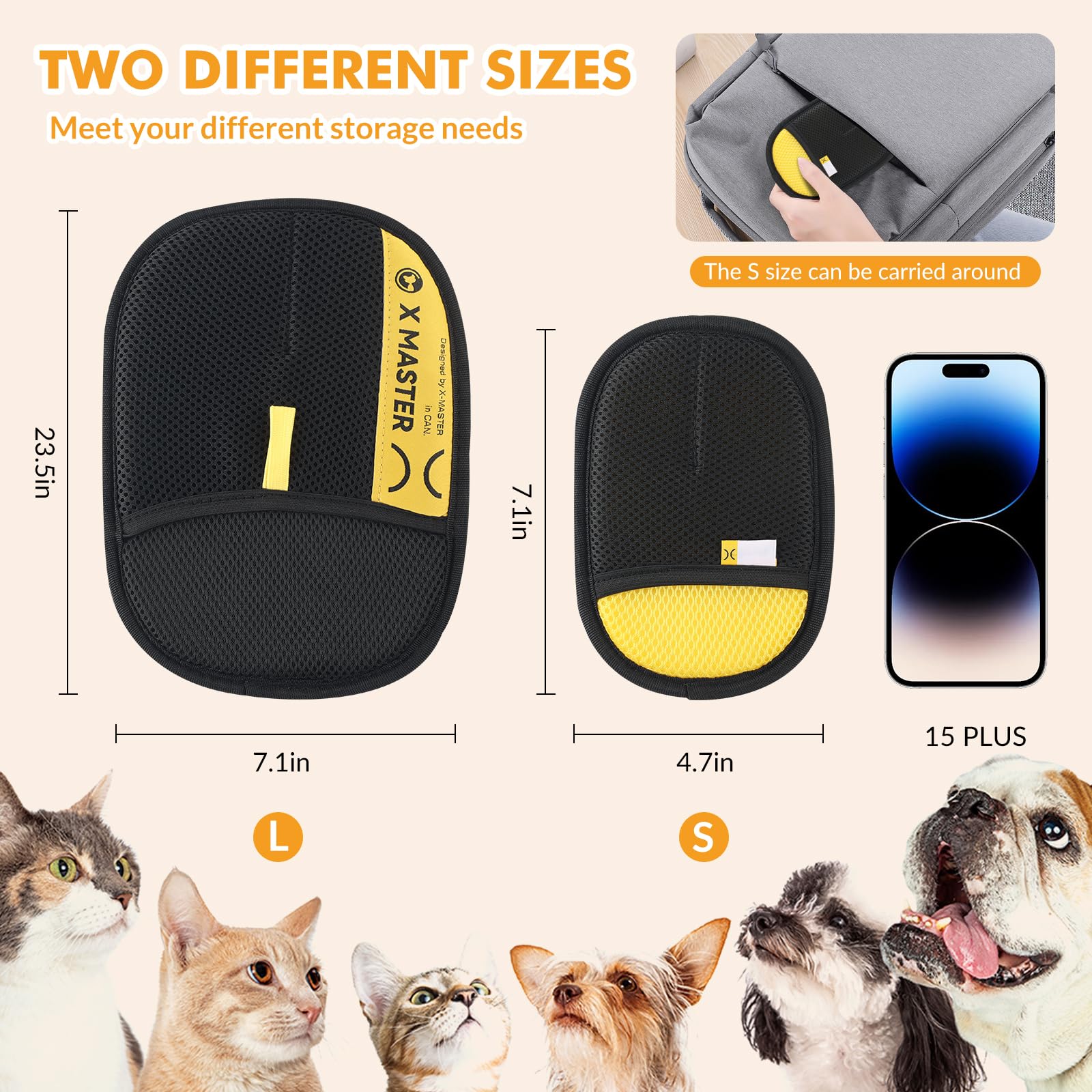 Wortade pet hair removal glove is washable for repeated use