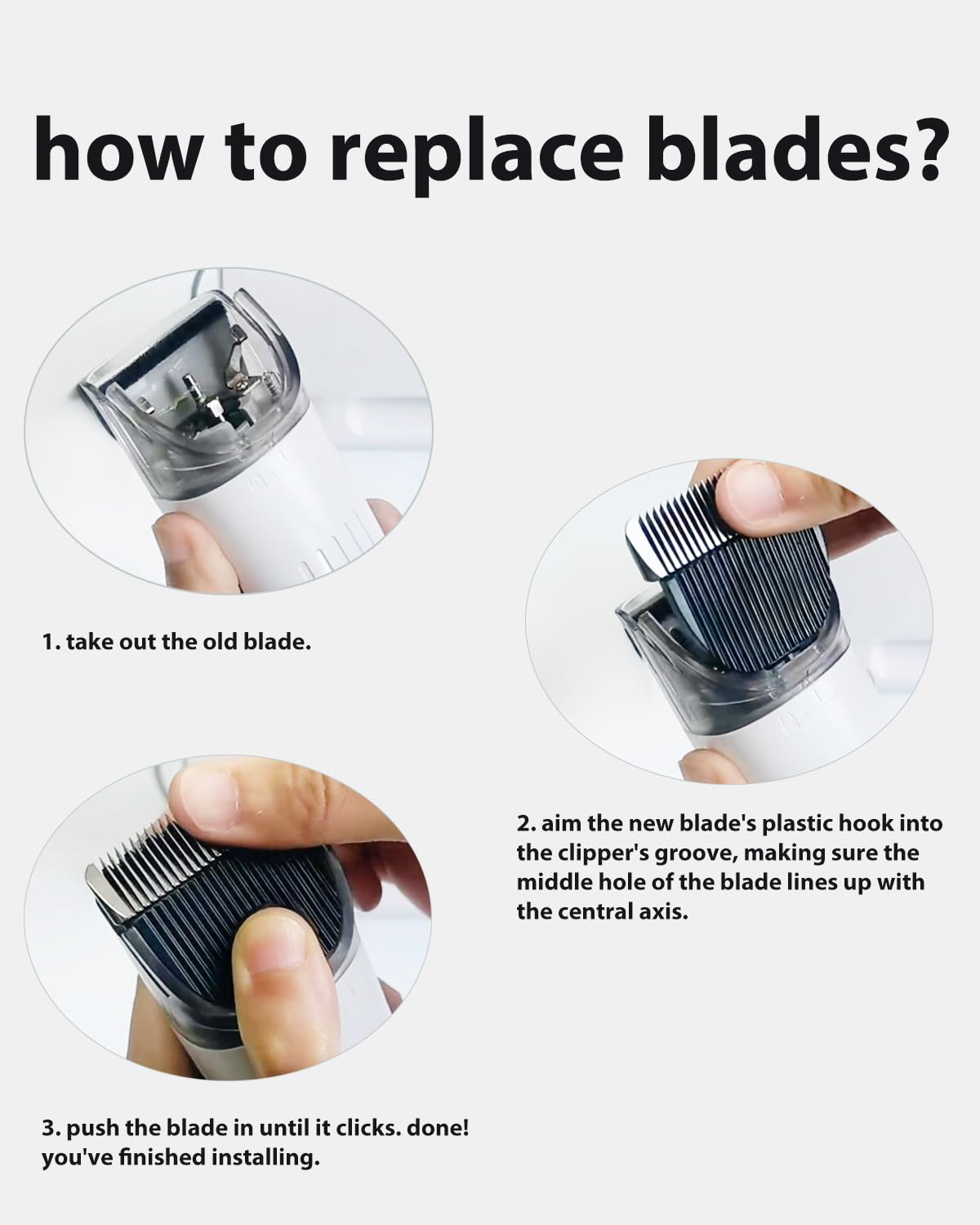 WOTDMU detachable blades for quick changes and easy cleaning