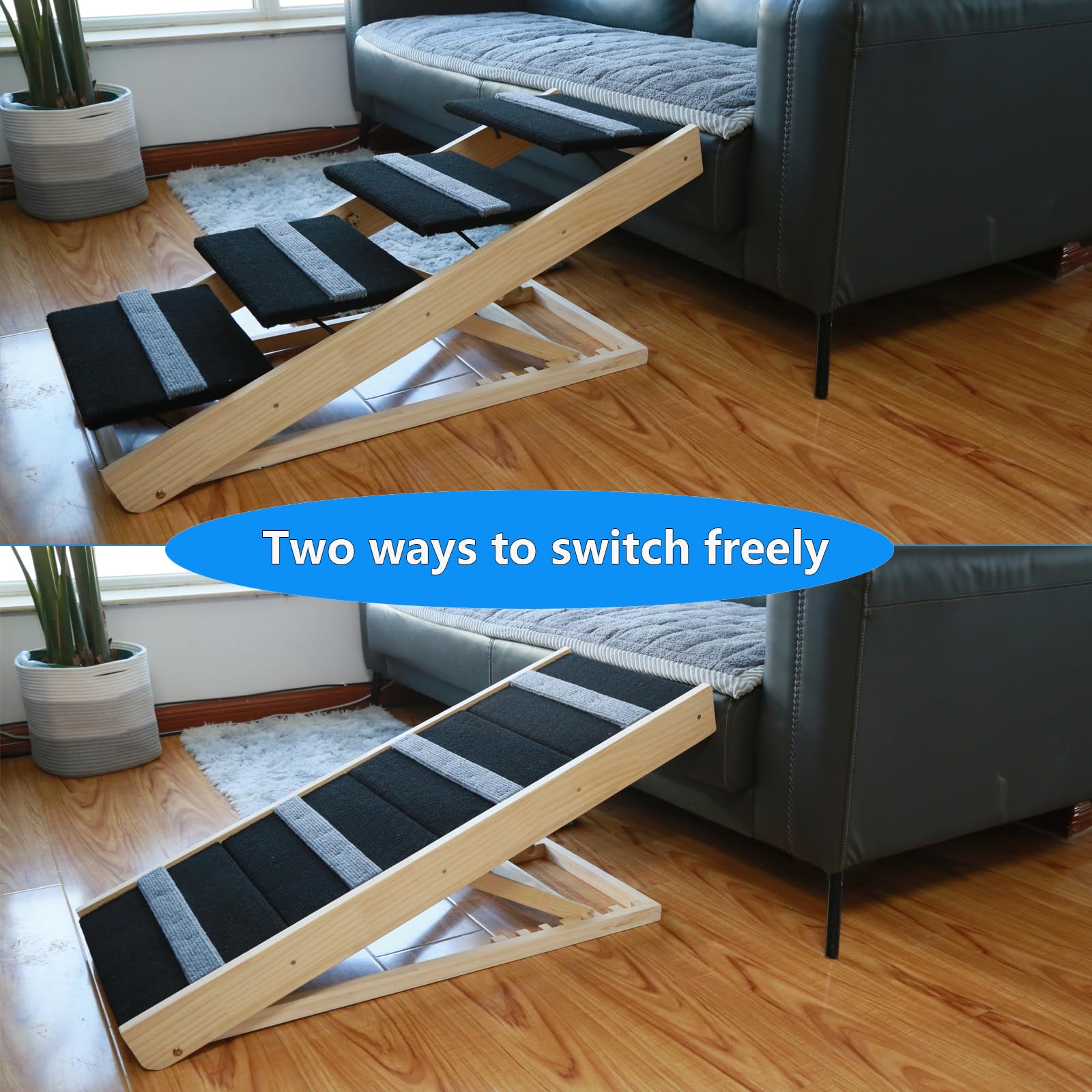Wotunest pet ramp enables safe transfers to cars, couches, and beds.