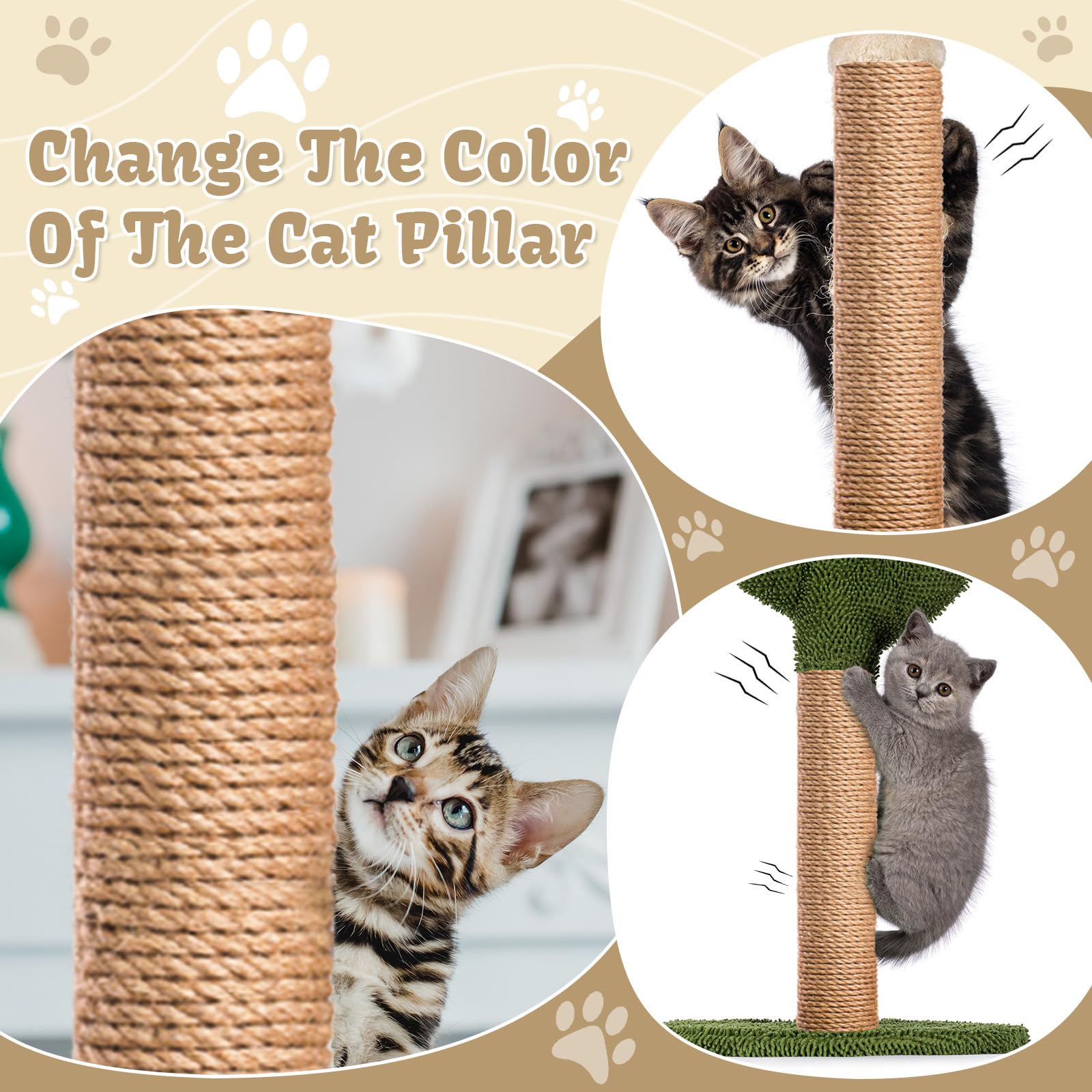 Wowangce jute rope with gloves included for comfortable at-home DIY cat furniture.