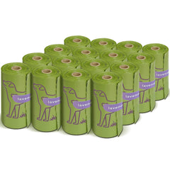 Wowflash lavender scented poop bags 13x9 rolls ready for quick pickups.