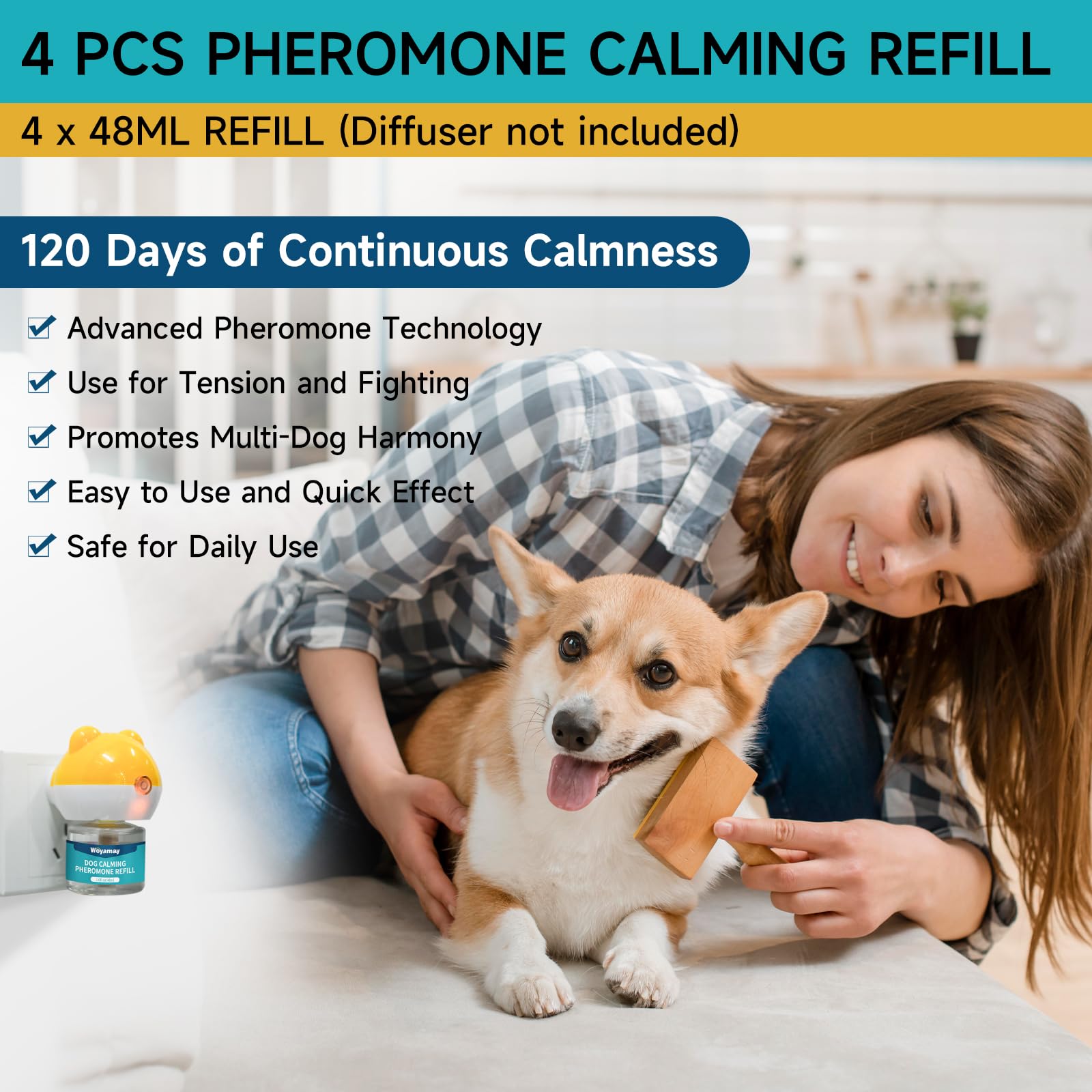 Woyamay 48ml refill bottle for easy replacement and continuous diffusion.