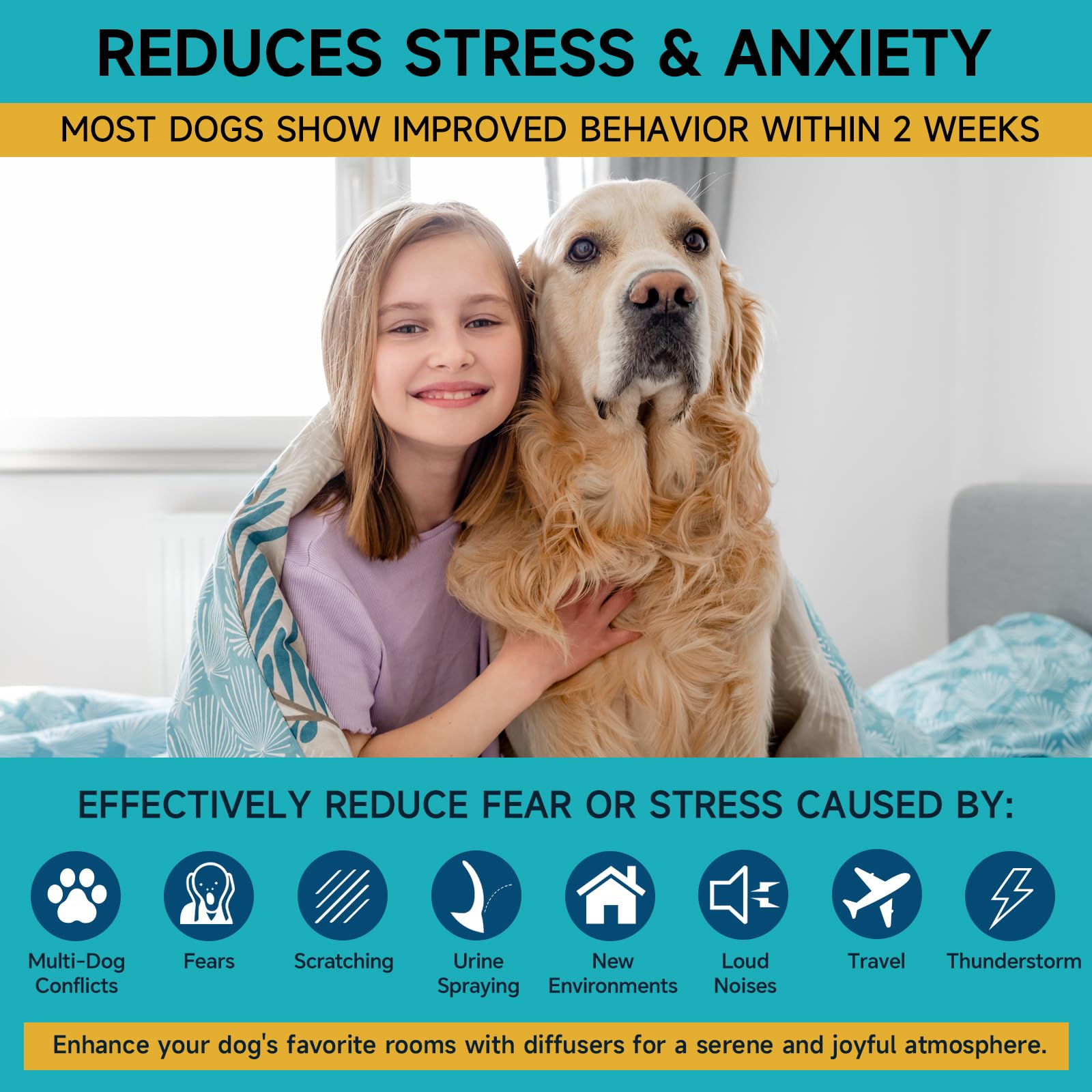 Woyamay 6-in-1 dog pheromone kit with two diffusers for anxiety relief.