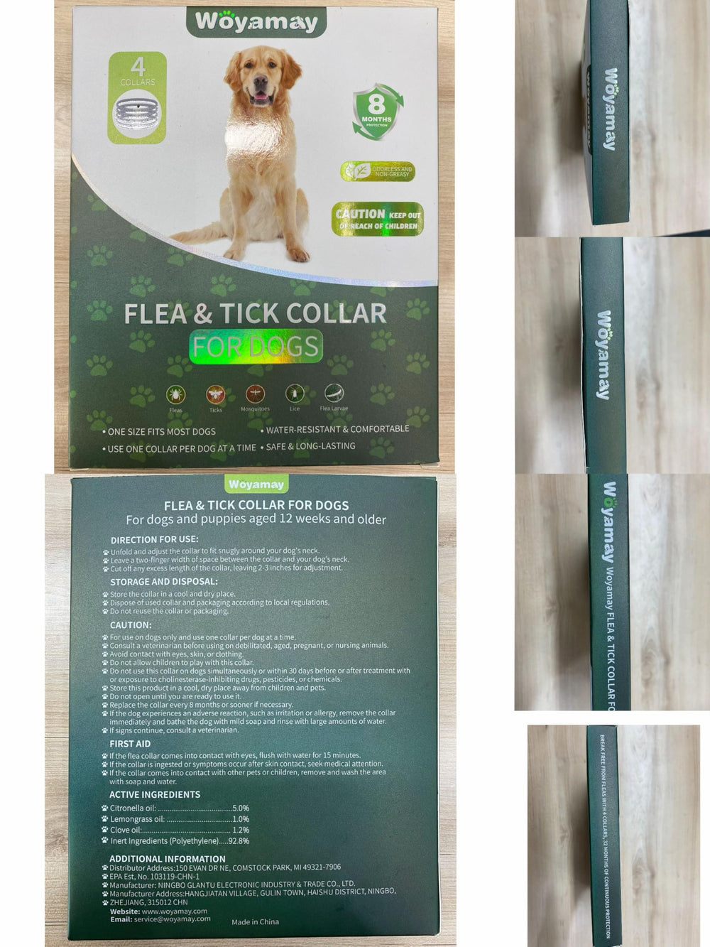 Woyamay adjustable black flea collar strap fits all dog sizes for comfortable wear.