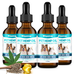 Woyamay Camling Oil bottle pour supports pet comfort and relaxation.