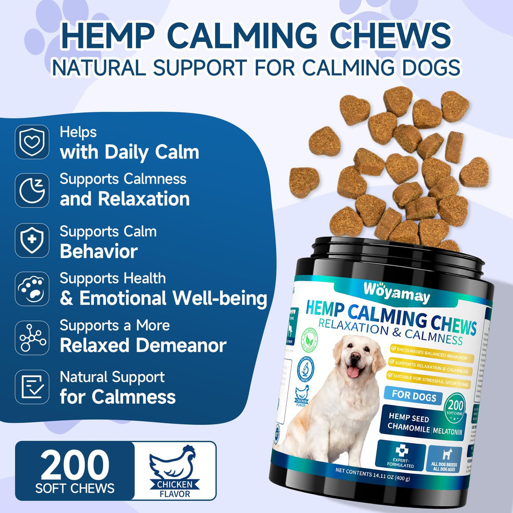 Woyamay dog calming chews chicken flavor inviting anxious dogs to relax