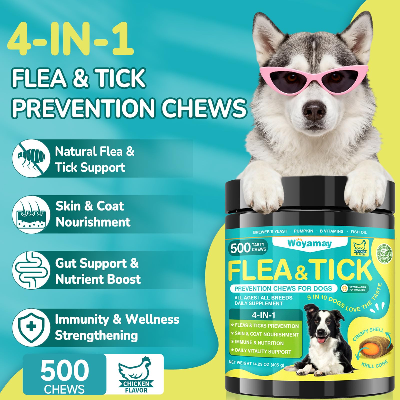 Woyamay chicken-flavored dog chews with savory taste