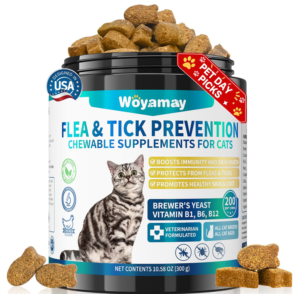 Woyamay flea treatment cats bottle: compact vet-approved flea and tick protection for daily use.