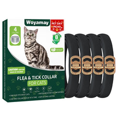 Woyamay four-pack flea collars pack shot for long-lasting protection.