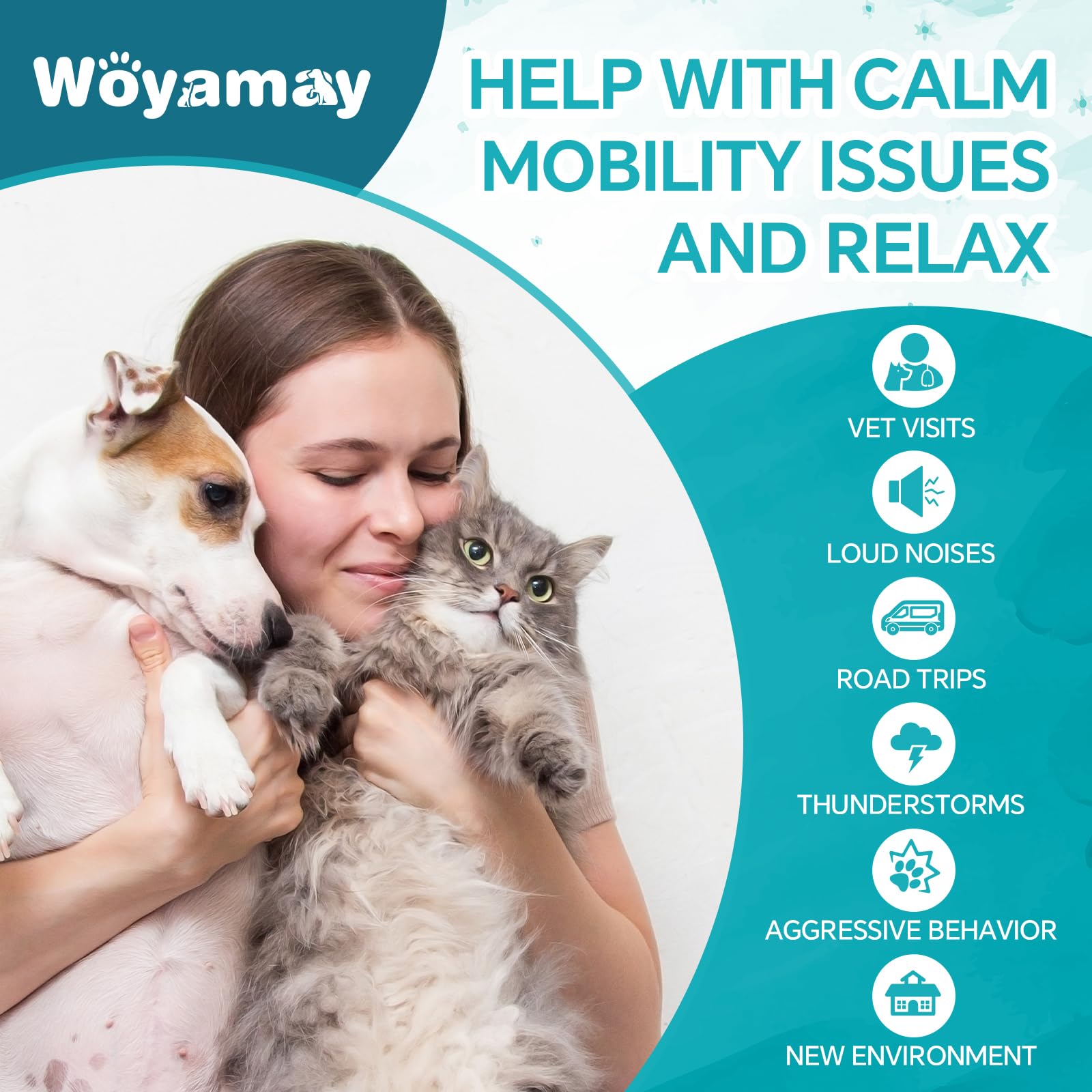 Woyamay hemp oil drops highlight organic extract and omega fatty acids.