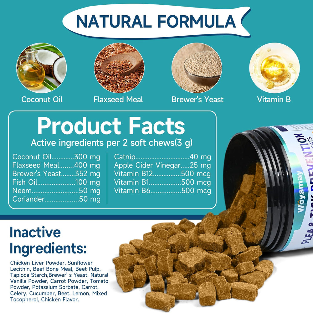 Woyamay skin and coat care with fish oil: promotes a shiny, healthy look.
