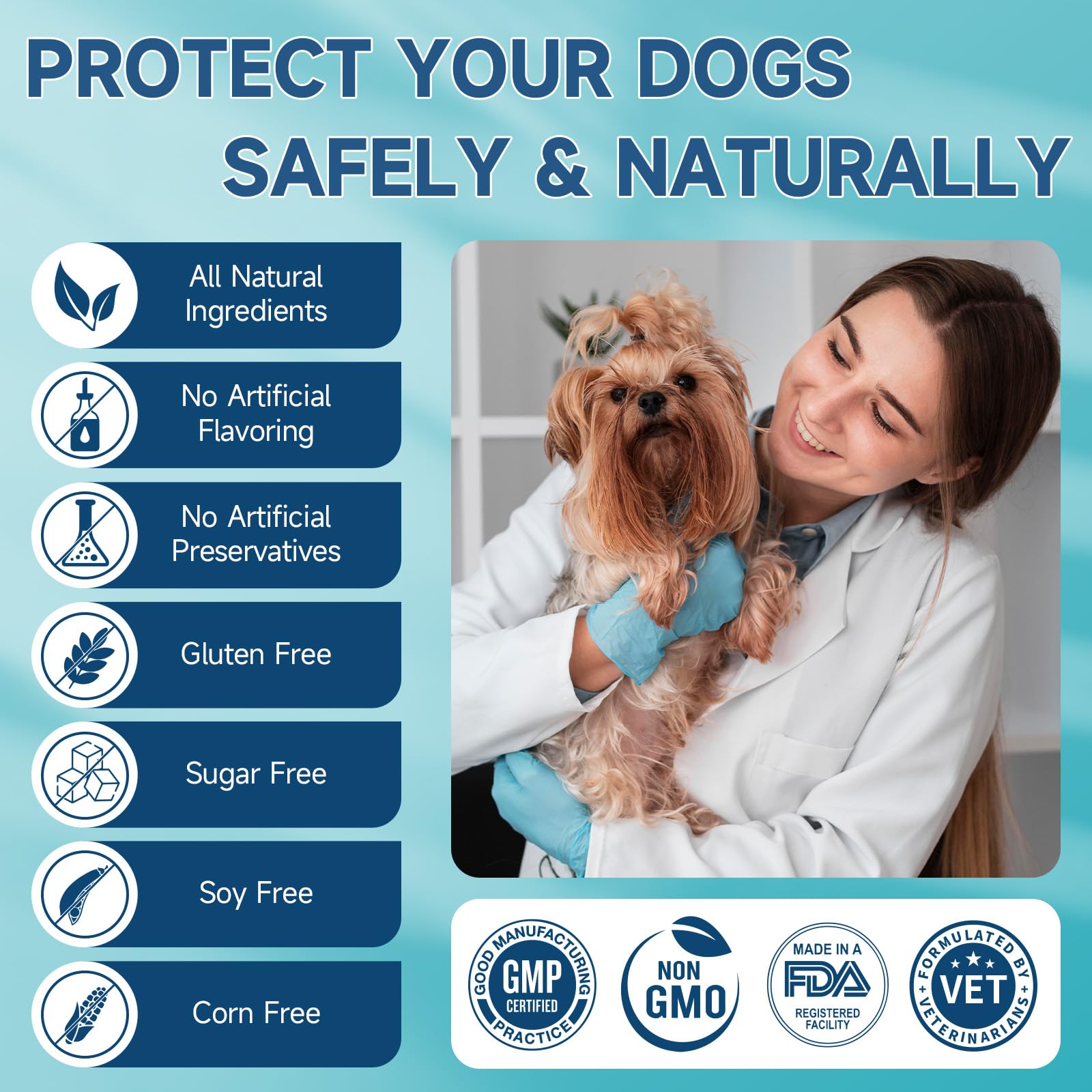 Woyamay veterinarian-approved formula; gentle flea prevention for dogs and puppies.