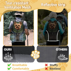 WOYYHO dog backpack back view showing ergonomic straps for easier carrying.