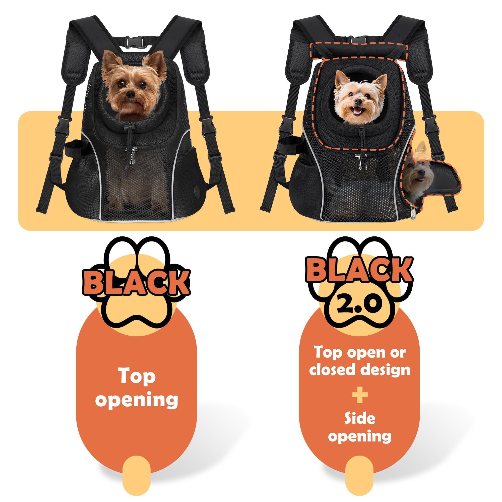 WOYYHO dog carrier back view showing compact, secure fit.